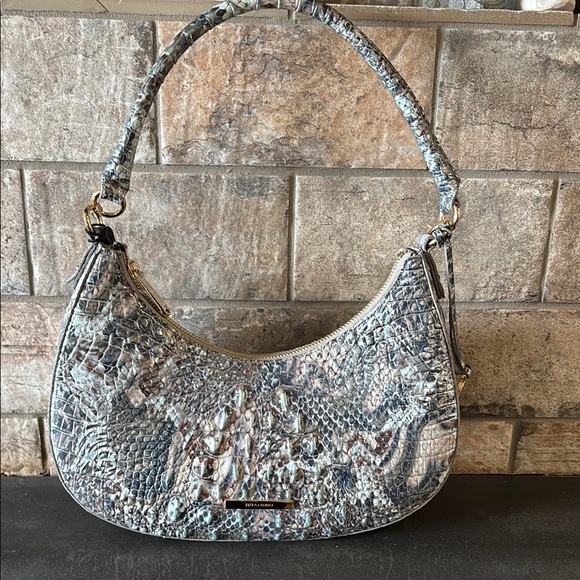 NWT Brahmin Small Bella Icy Python Crocodile Leather Bag